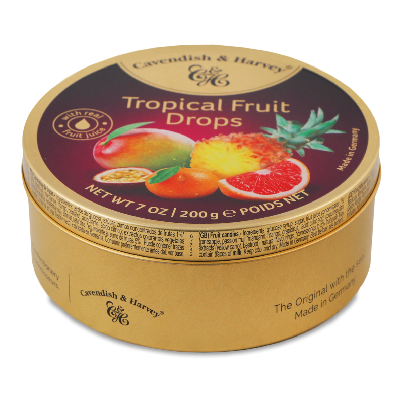 Карамель льодяникова Тропічні фрукти 200г ж/б Кавендіш енд Харвей