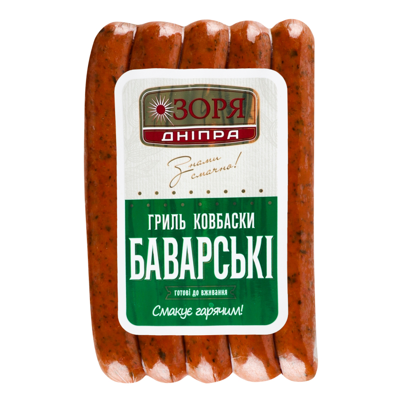 Колбаски гриль Баварские Зоря Дніпра п/к кг Зоря Дніпра: купить в ...