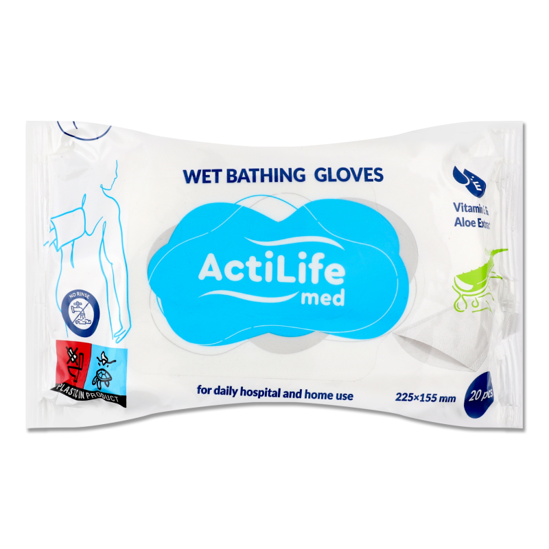 Серветки-рукавички вологі д/тіла 20шт ActiLife med