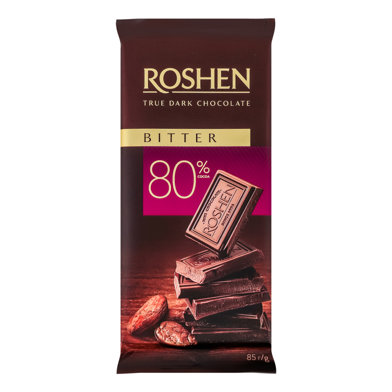 Cocoaページ Шоколад 80% черный Bitter Roshen м/у 85г Roshen(4823077649493