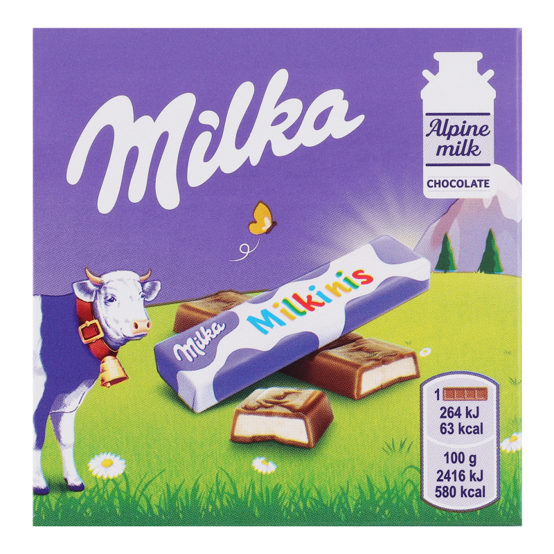 Шоколад молочний з молочною начинкою Milkinis Milka к/у