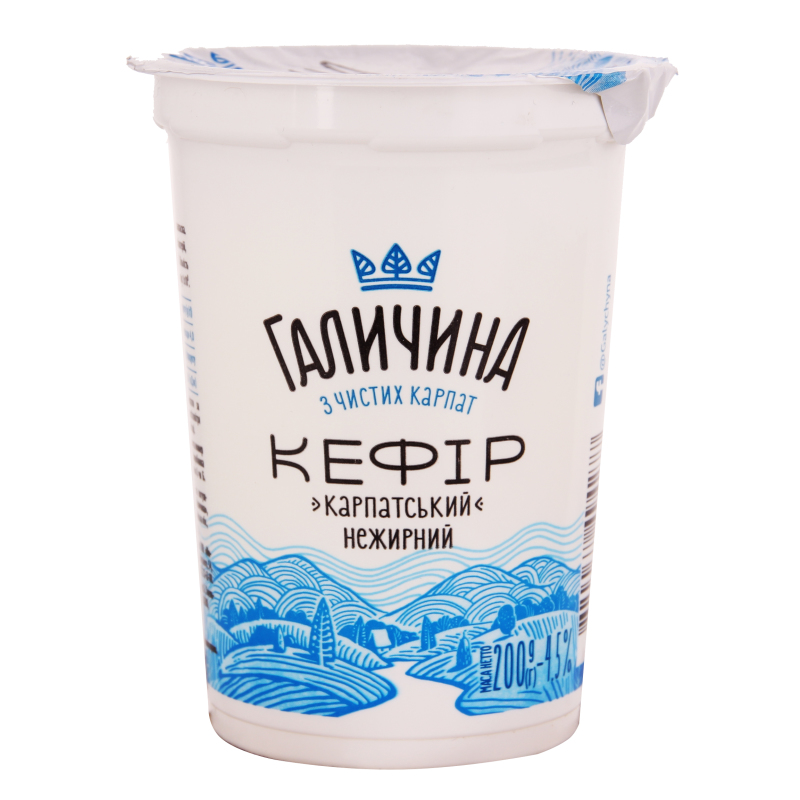 Кефір ст. нежирний 200г Галичина
