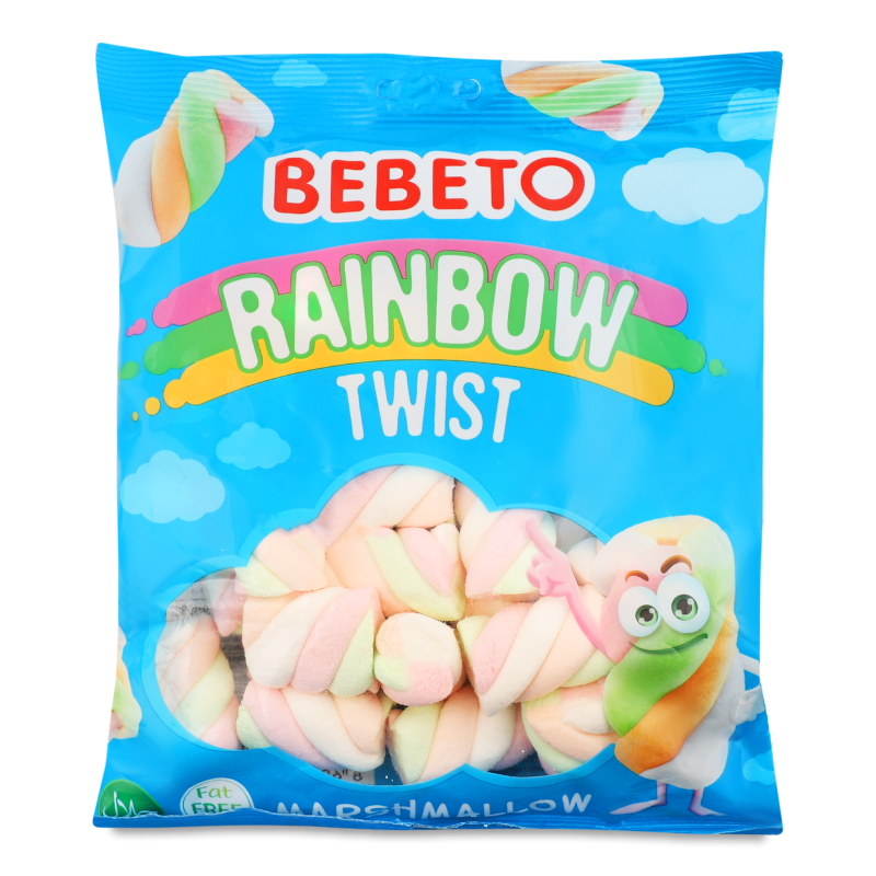 Цукерка Маршмеллоу Rainbow Twist 135г Bebeto