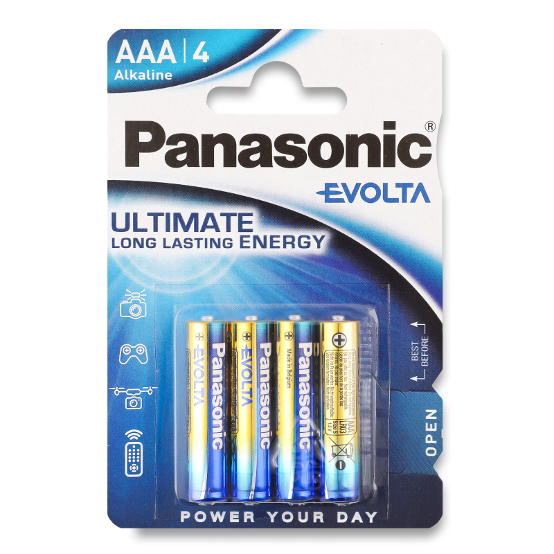 Елемент живлення Evolta ААА лужний 4шт блістер Panasonic