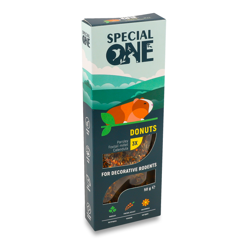 Ласощі д/гризунів Пончики Петрушка чумиза календула 50г Спешл Ван