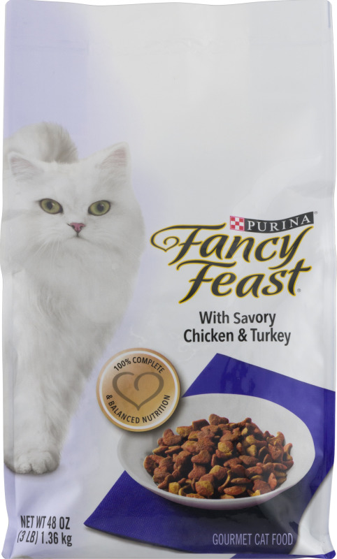 fancy feast gourmet savory chicken & turkey dry cat food