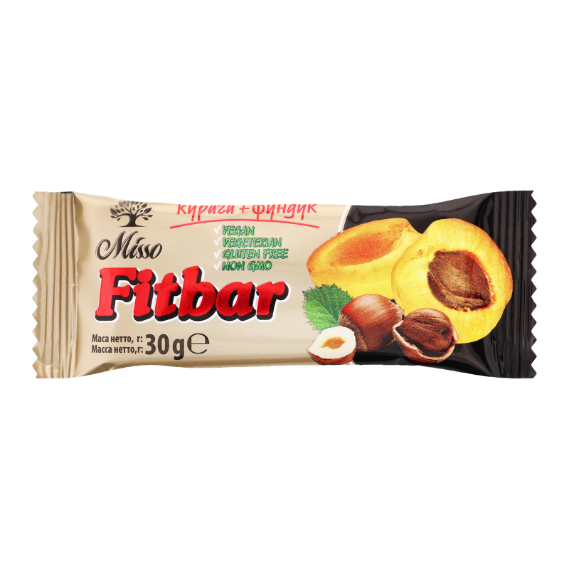 Суміш сухофруктів з подрібненими горіхами Курага+Фундук Fitbar Misso м/у