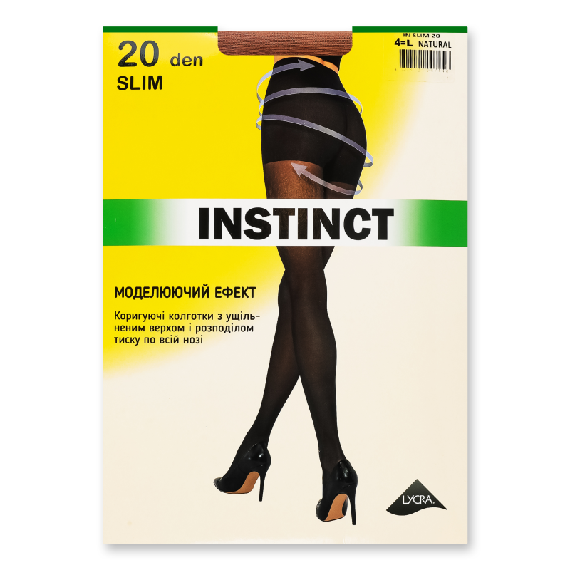 Колготи жіночі Slim natural 20ден р.4 Instinct