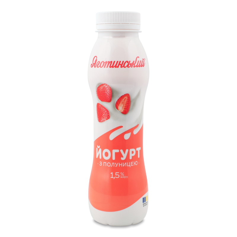 Йогурт питний з полуницею 1,5% 270г пет Яготинський
