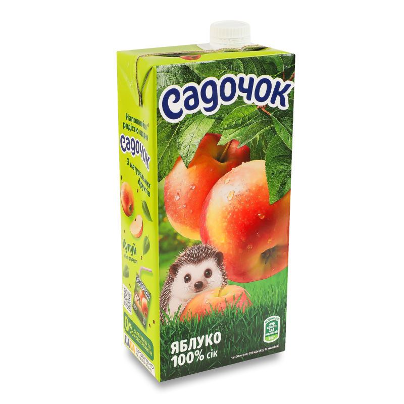 Сік Яблуко без цукру 0,95л т/п з кришкою Садочок