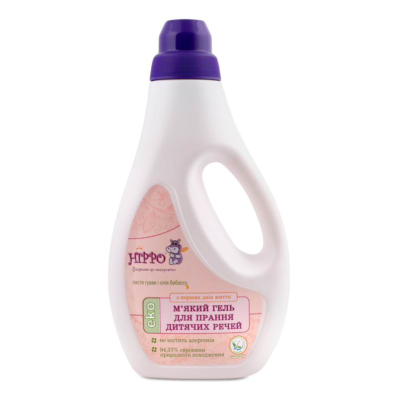Гель д/прання дитячих речей Еко Листя гуави та олія бабассу 1000мл Хіппо