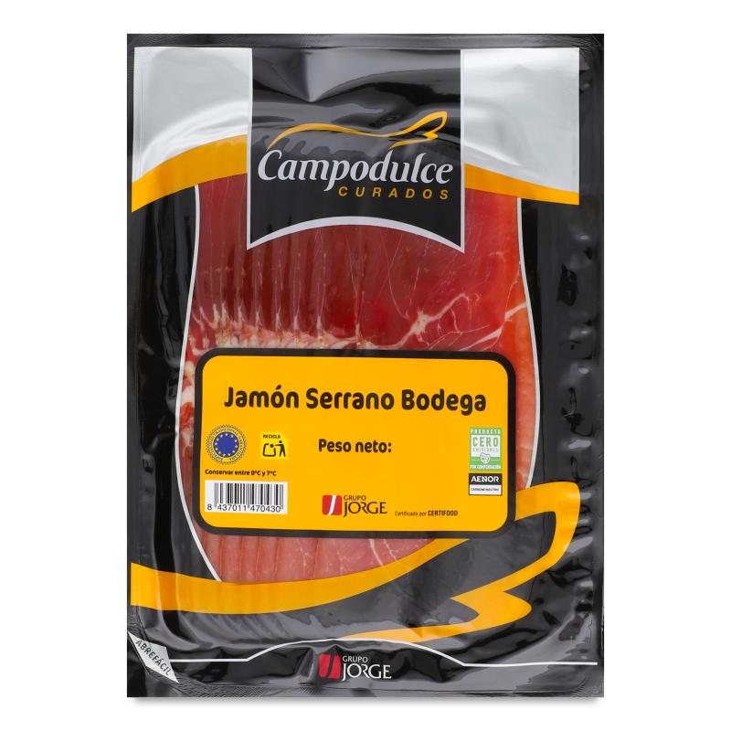 Хамон Serrano Bodega нарізка 200г в/у Campodulce Curados