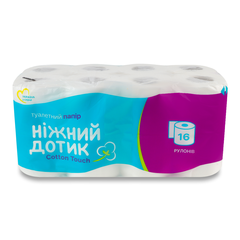 Папір туалетний Cotton Touch 2шари 16шт Ніжний дотик