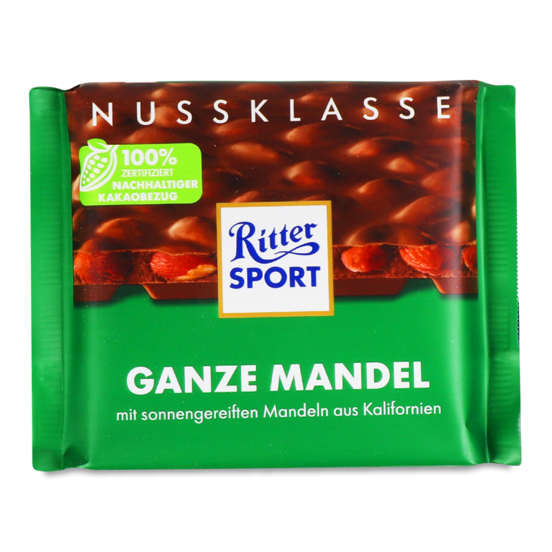 Шоколад Ganze Mandel молочний 100г Ritter Sport