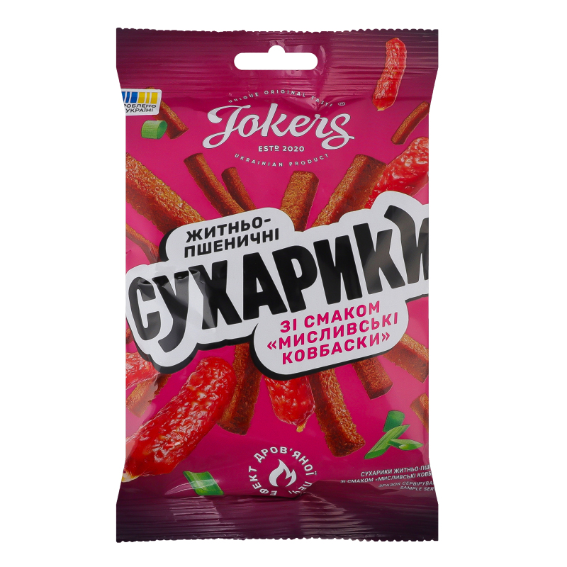 Сухарики ржано-пшеничные Охотничьи колбаски Jokers м/у 60г Jokers