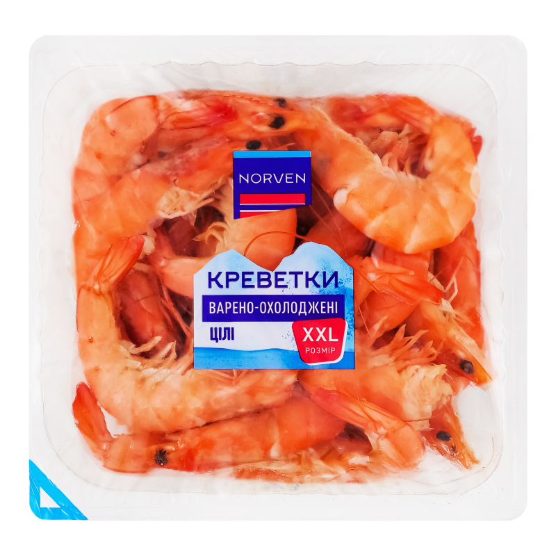 Креветки цілі варено-охолоджені 20-40 XXL Norven лоток