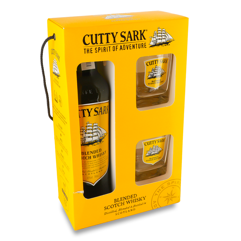 Набір Віскі 40% 0,7л+2склянки Cutty Sark