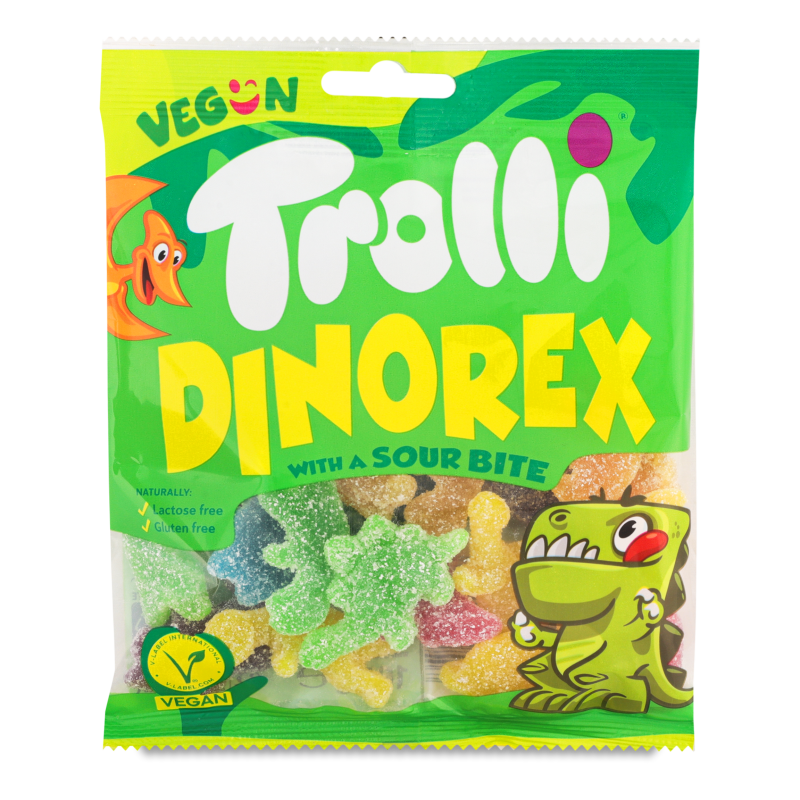 Цукерки жувальні Dino Rex 100г Trolli