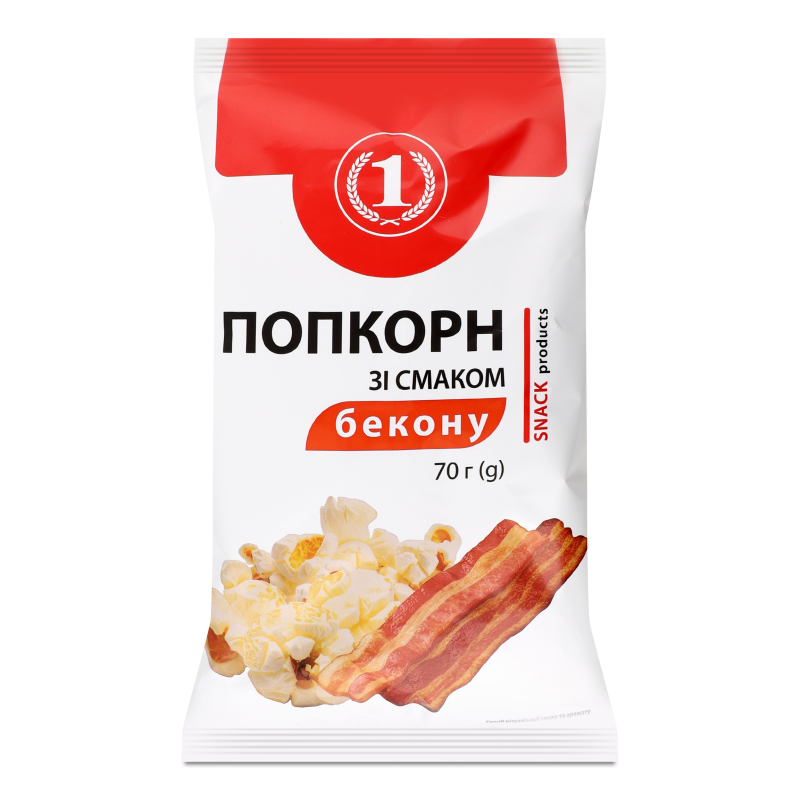 Попкорн з смаком бекону 70г ТМ “1”