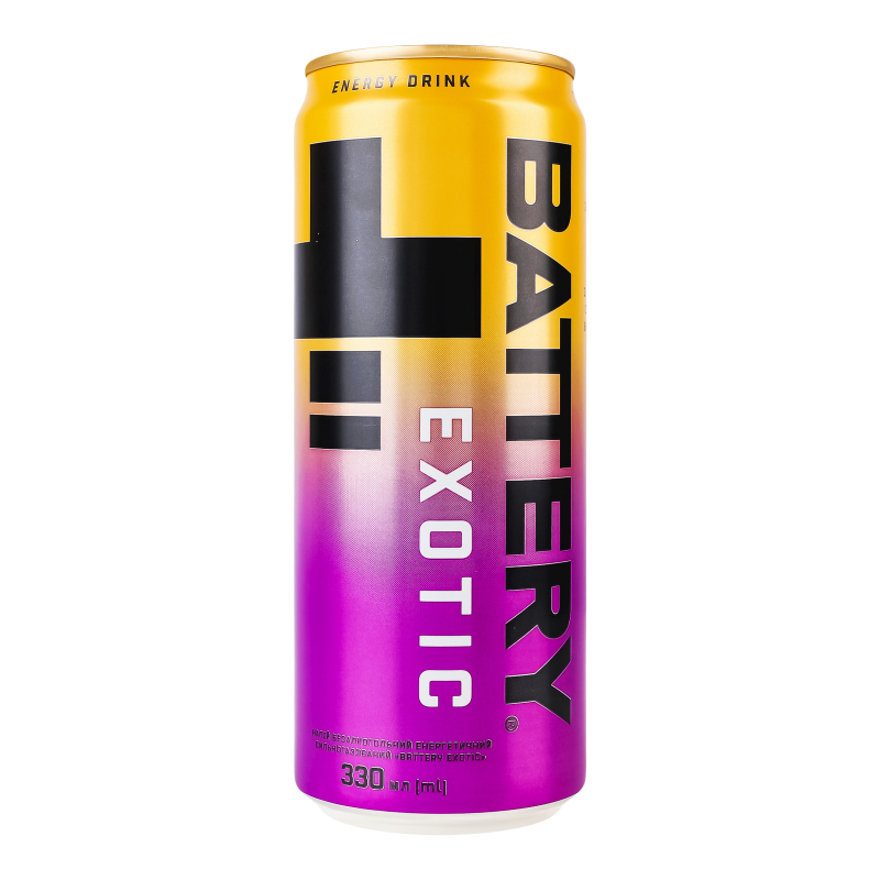 Напій енергетичний безалкогольний сильногазований Exotic Battery з/б ...