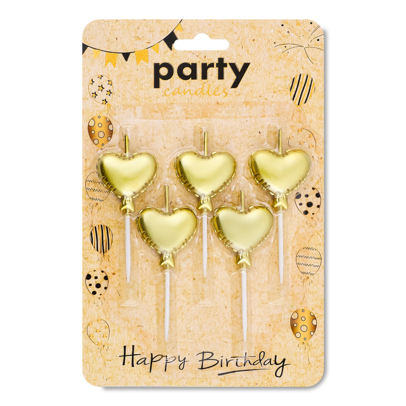 Свічка Серця 7,5см 5шт KYYW193