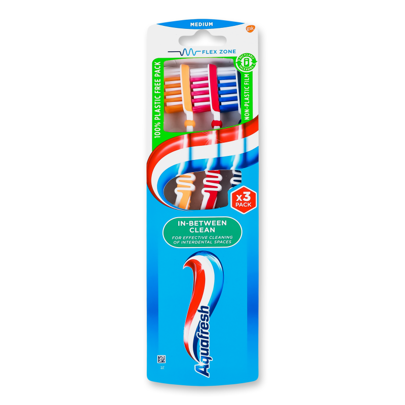 Щітка зубна In-between clean середня 3шт Aquafresh