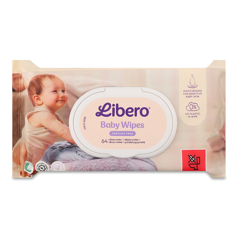 Серветки вологі дитячі 64шт з клапаном Libero