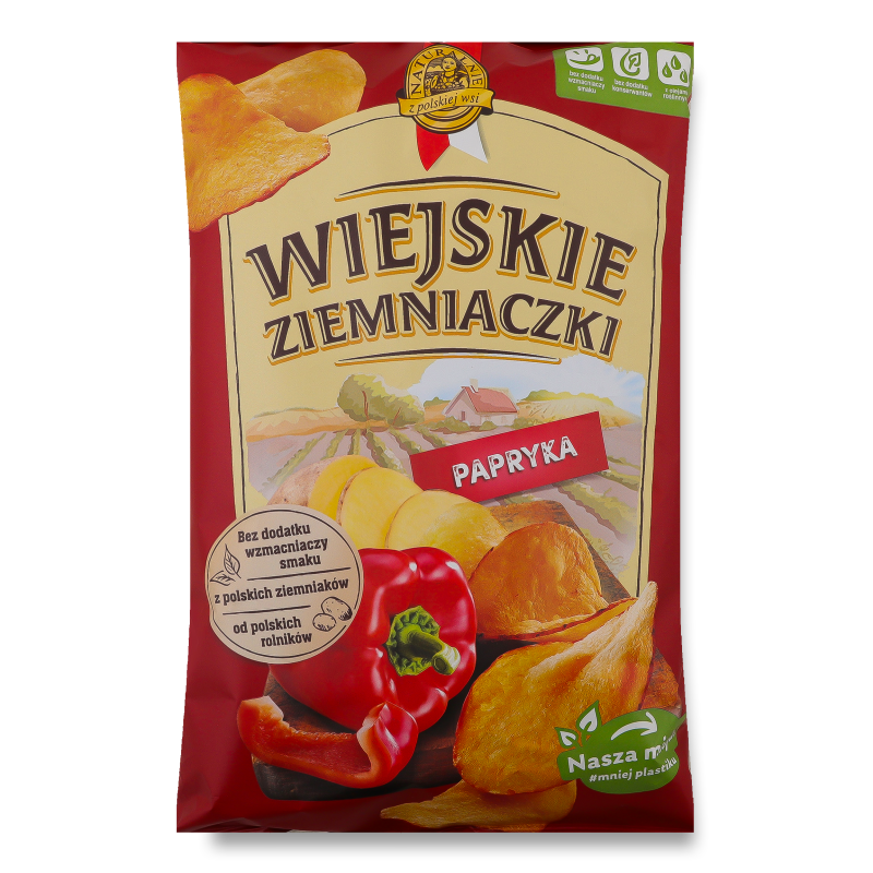 Чіпси з смаком паприки 130г Wiejskie Ziemniaczki