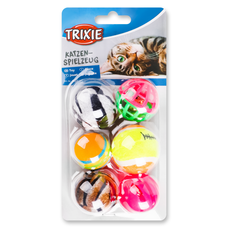 Набір іграшок д/собак М”яч 4см 6шт Тріксі