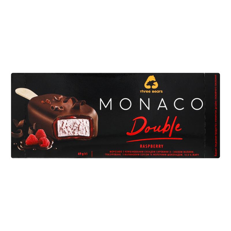 Monaco Black Raspberry Single Мороженое 10% с малиновым соусом и молочным шоколадом Raspberry Double ...