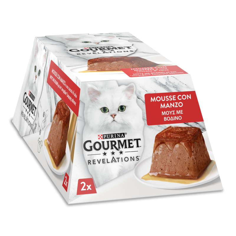 Корм д/котів Revelations Мус з яловичиною та підливкою 2*57г Gourmet