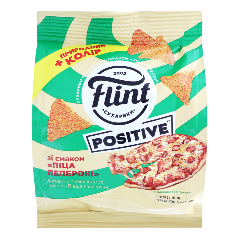 Сухарики пшеничні Піца пепероні Positive Flint м/у