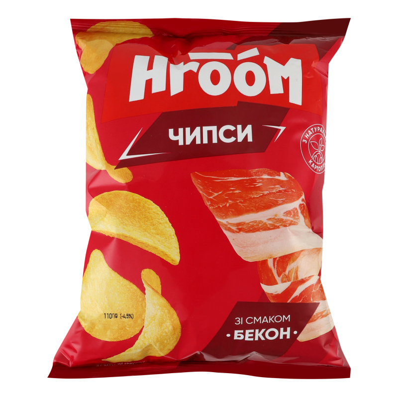 Чипсы картофельные Бекон Hroom! м/у 110г Hroom(14820274151115): купить ...