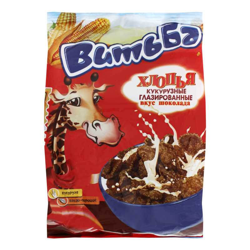 Хлопья кукурузные глазированные вкус шоколада Витьба м/у 330г Витьба ...