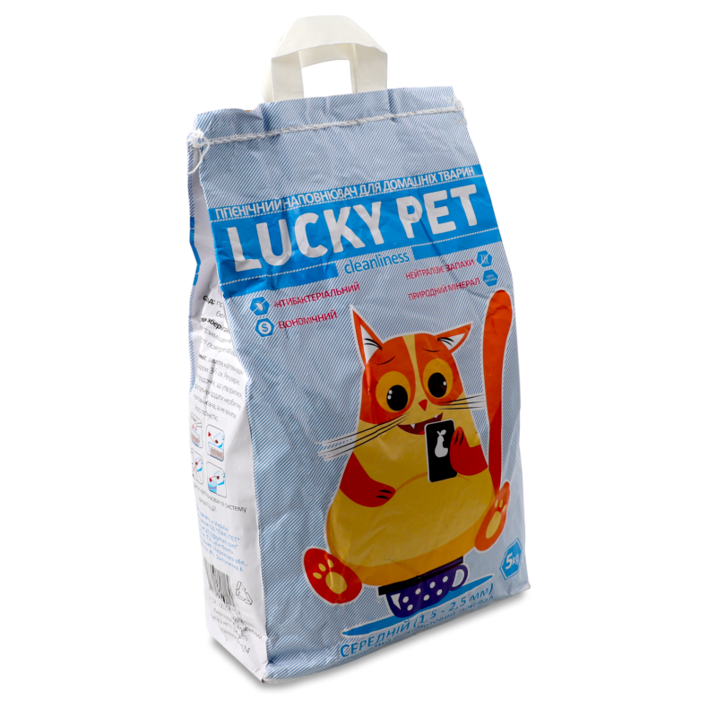 Наповнювач гігієнічний бентонітовий середній 5кг Лакі Пет