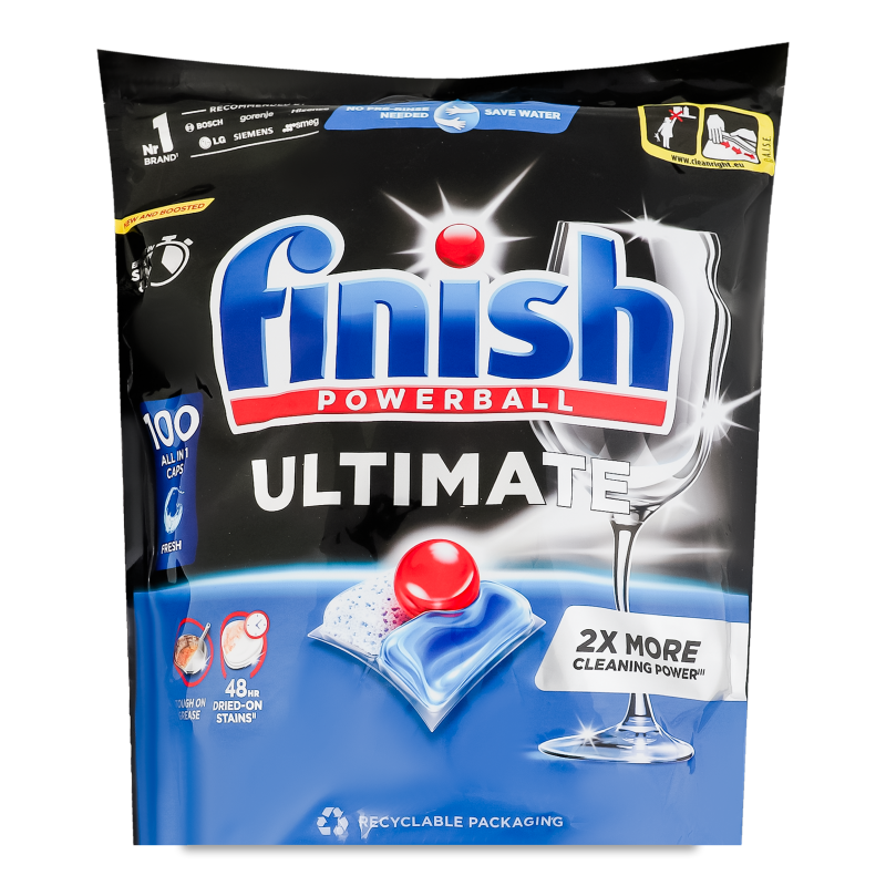 Капсули д/миття посуду в посудомийних машинах Ultimate All in 1 100шт зіп/пакет Finish