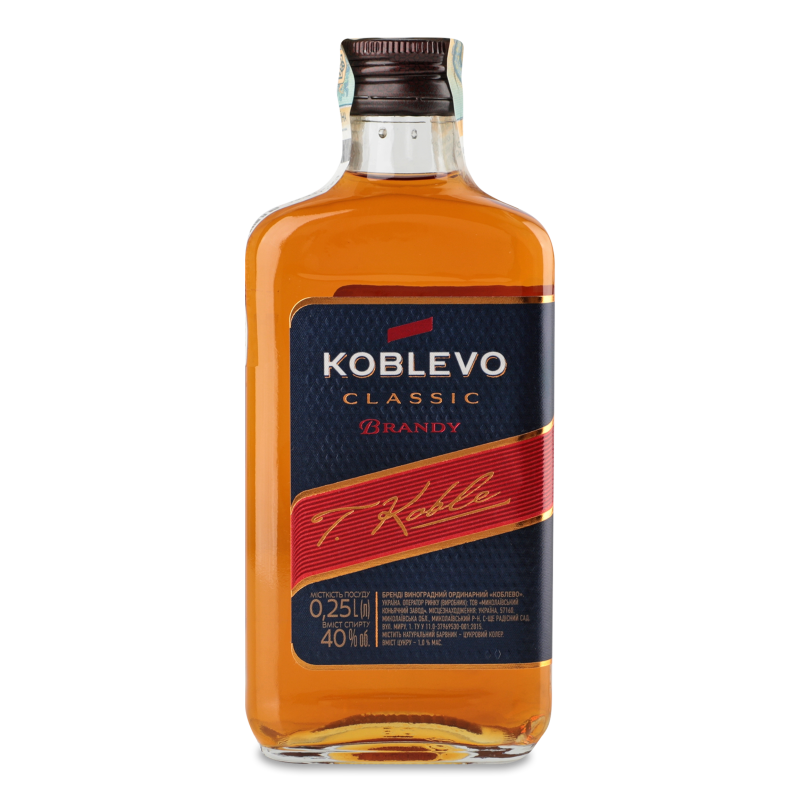 Бренді виноградний ординарний 40% 0,25л Koblevo