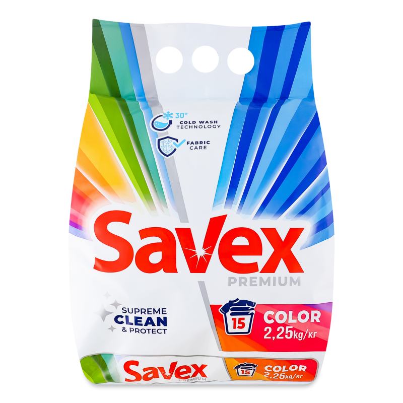 Засіб миючий порошкоподібний Premium Color автомат 2,25кг Savex