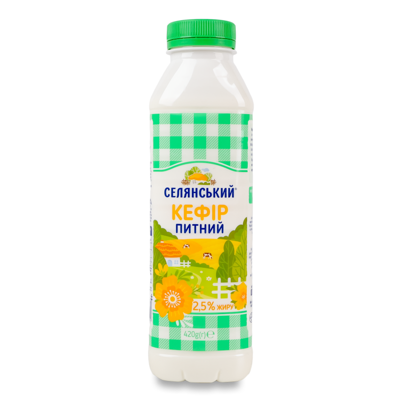 Кефір 2,5% 420г пет Селянський