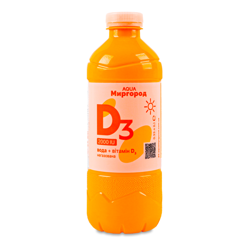 Вода питна з вітаміном D3 2000IU негазована 0,33л пет Aqua Миргород