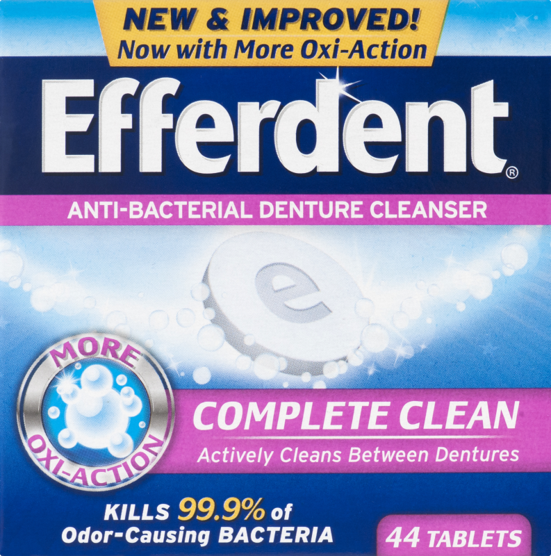 Efferdent AntiBacterial Denture Cleanser Complete Clean Tablets 44