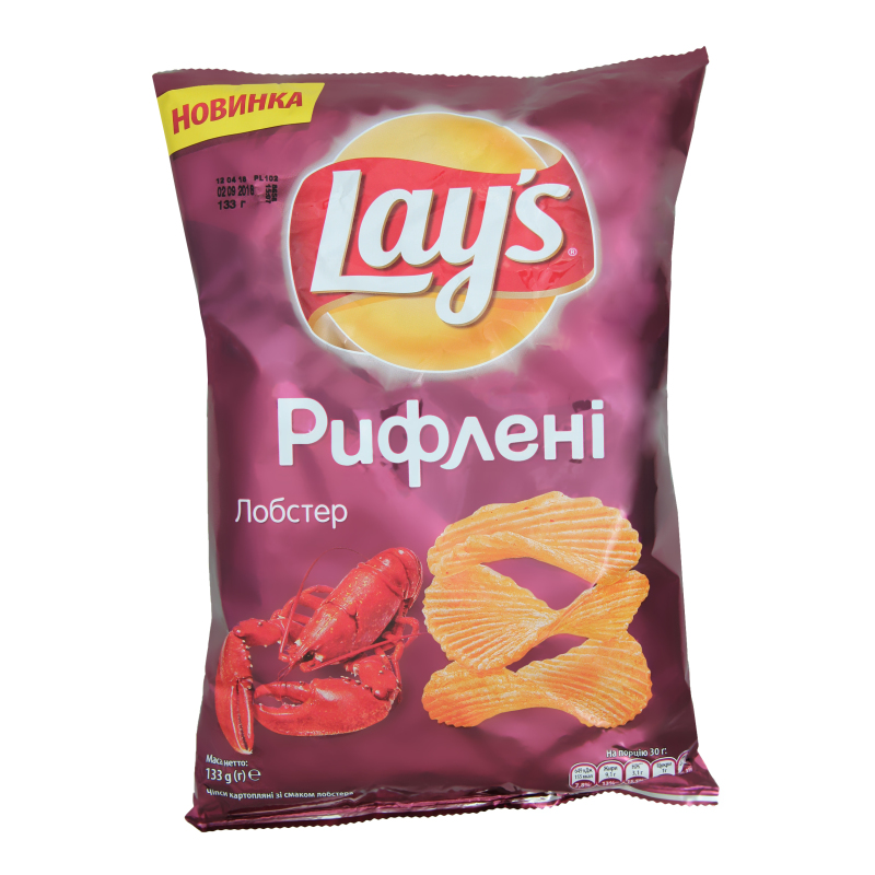 Чипсы картофельные со вкусом лобстера Lays м/у 133г(5900259089502 ...