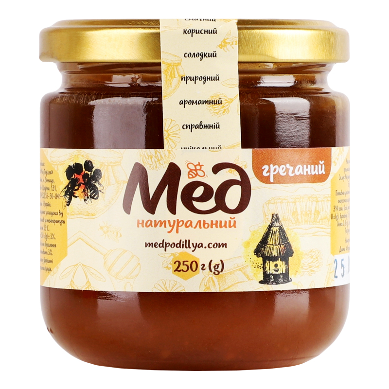 Мед натуральный гречишный Мед Поділля с/б 250г Мед Поділля ...