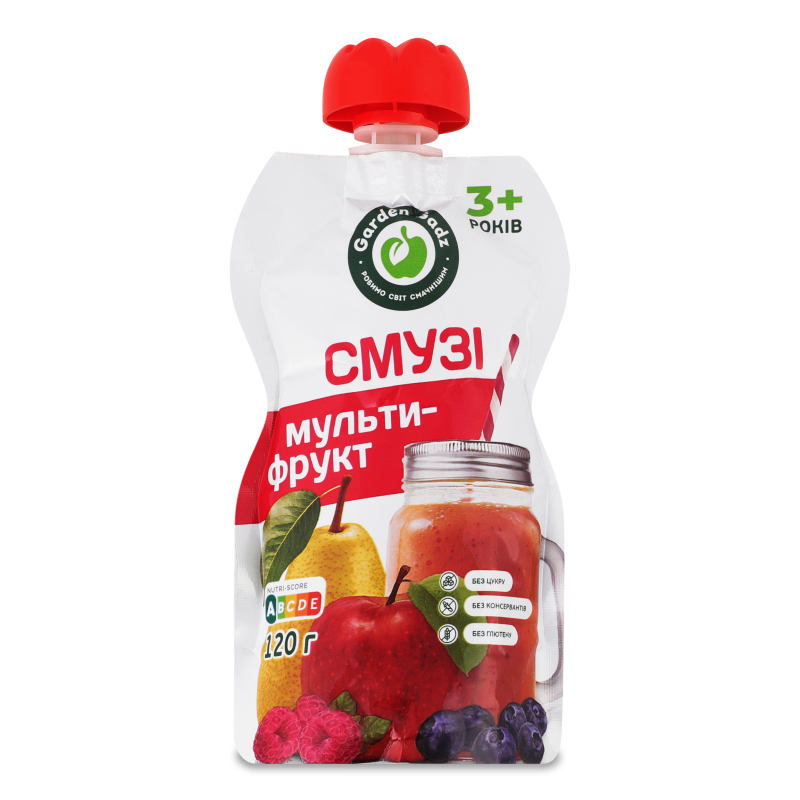 Пюре фруктове Смузі Мультифрукт 120г пауч Garden Gadz
