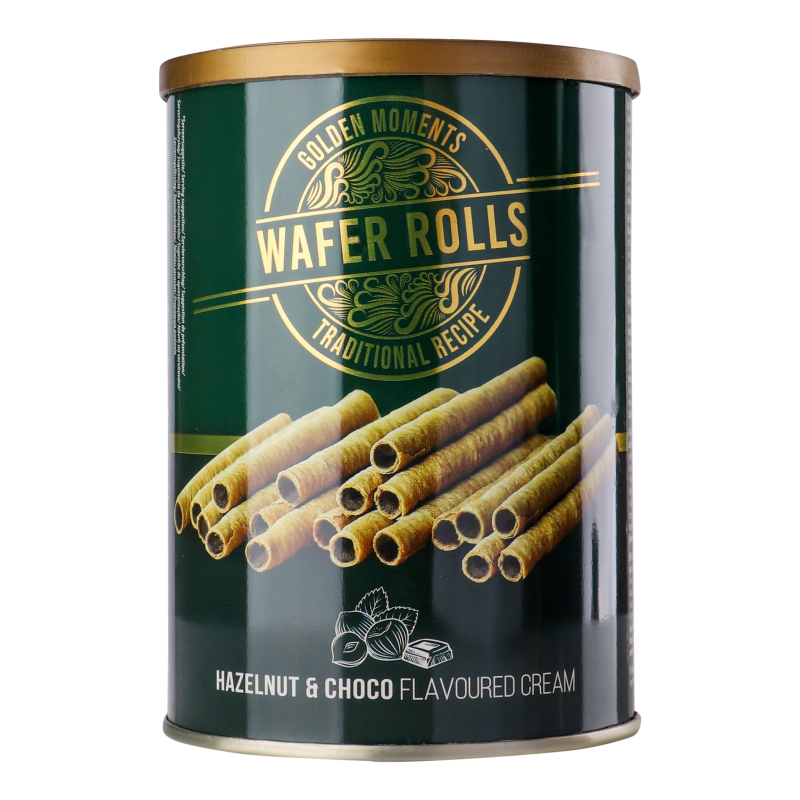 Рулетики вафельные Hazelnut&Choco Golden Moments Becky's ж/б 400г