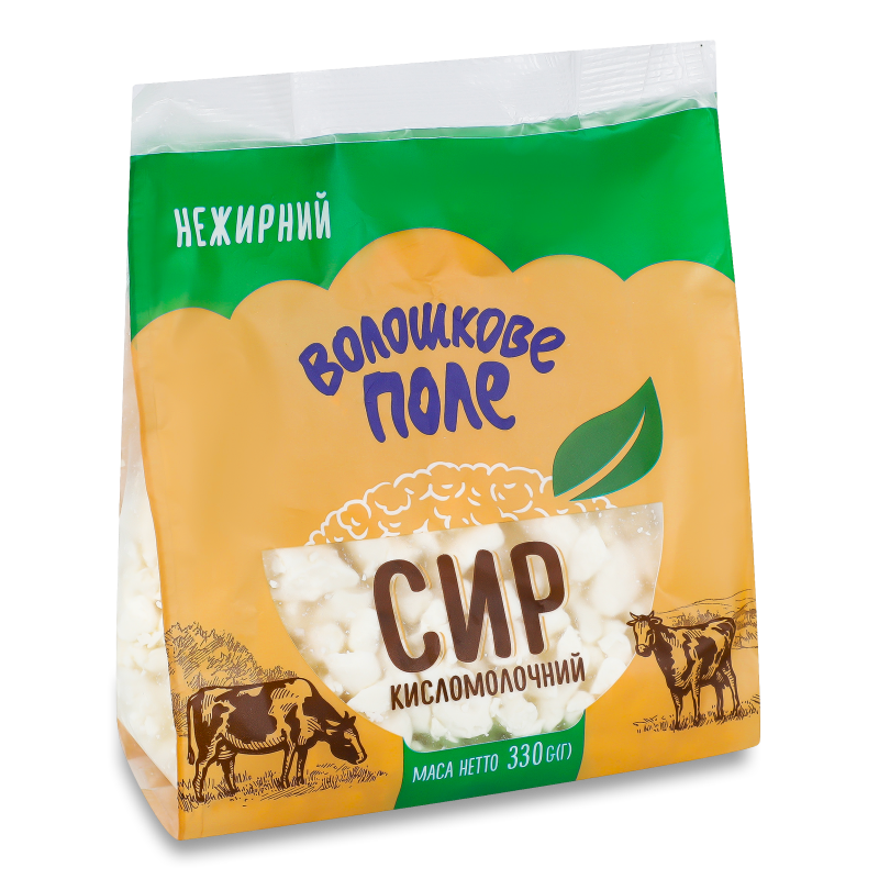 Сир кисломолочний нежирний 330г п/е Волошкове поле