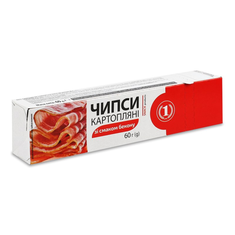 Чипси з смаком бекону 60г ТМ “1”