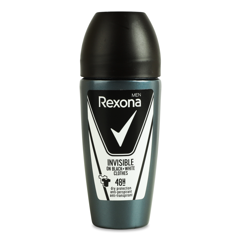 Антиперспірант Невидимий на чорному та бiлому д/чоловіків кульковий 50млRexona