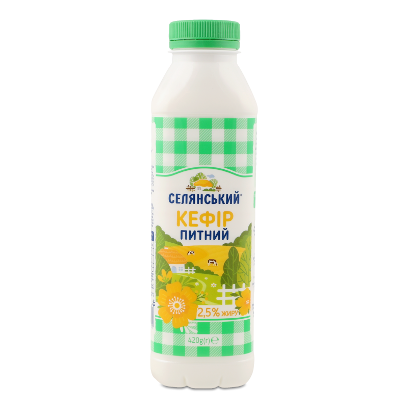 Кефір 2,5% 420г пет Селянський