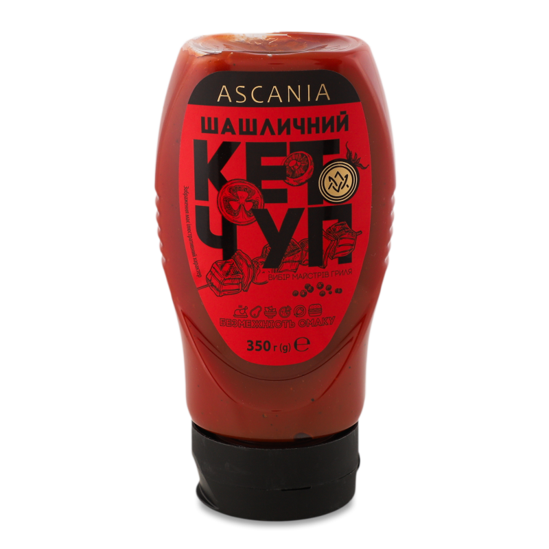 Кетчуп Шашличний 350г пет перевернутий Ascania
